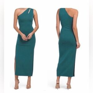 Torn by Ronny Kobo Fina Knit One Shoulder Dress in Marina XS
